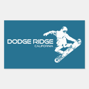 Dodge Ridge Mountain Resort California Snowboardåk Rektangulärt Klistermärke