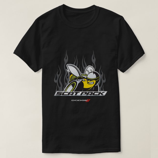 Dodge Scat Pack Flames  T Shirt (Design framsida)
