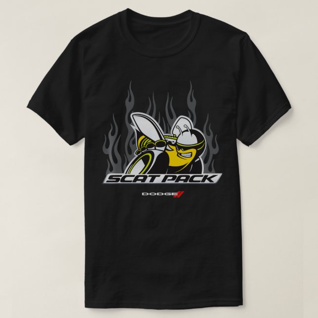 Dodge Scat Pack Flames  T Shirt (Design framsida)