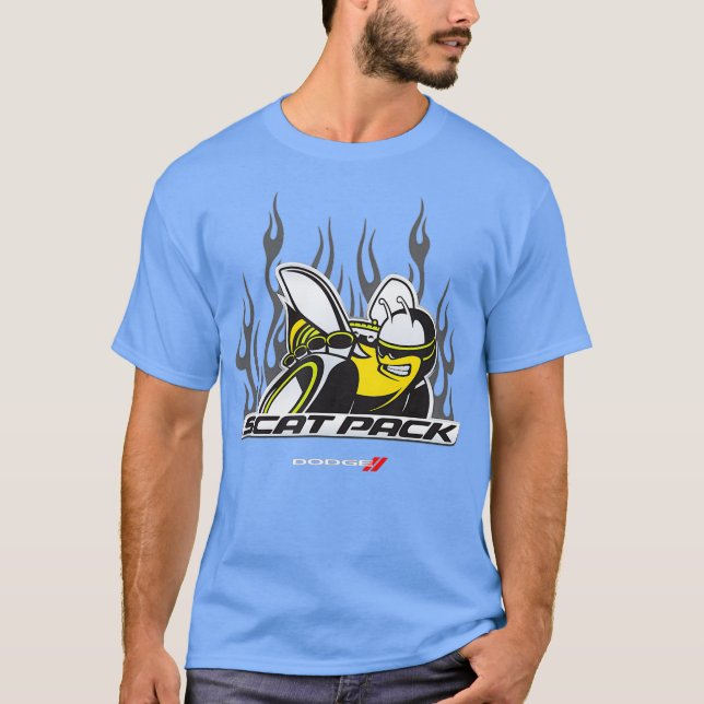 Dodge Scat Pack Flames T Shirt (Framsida)