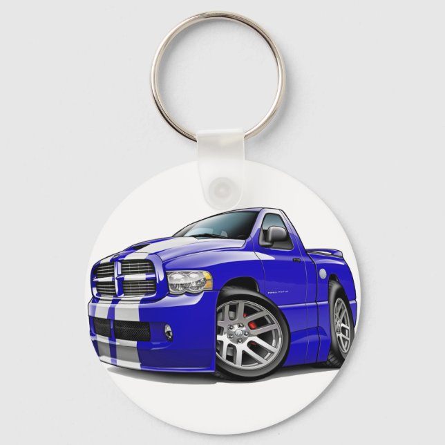 Dodge SRT10 Ram Blue-White Lastbil Nyckelring (Framsida)