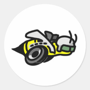 Dodge Toppen Bee-Logotyp Runt Klistermärke