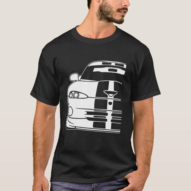 Dodge Viper 1996 Gts-ränder 1 T Shirt (Framsida)