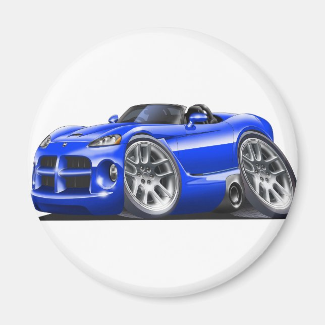 Dodge Viper Roadster Blue Car Magnet (Framsidan)
