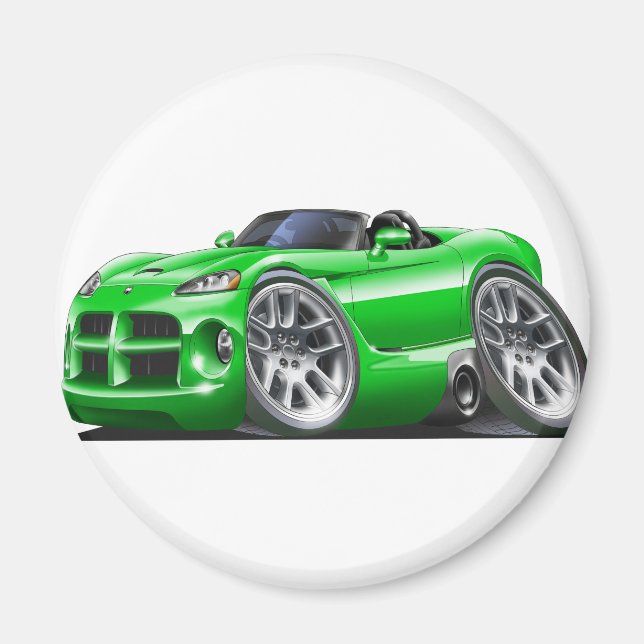 Dodge Viper Roadster Grönt Car Magnet (Framsidan)