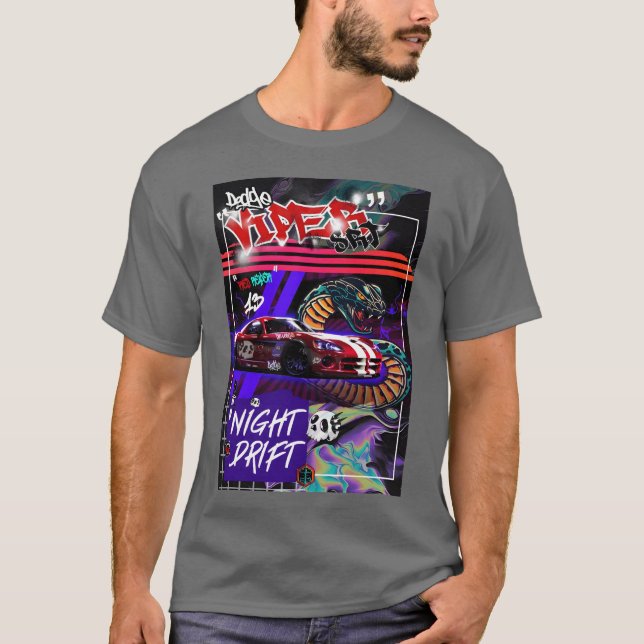 Dodge viper srt rolig t shirt (Framsida)