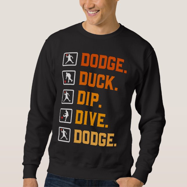 Dodgeball Bollspel Doppa Anka Undvik Anka Doppa Dy Lång Ärmad Tröja (Framsida)