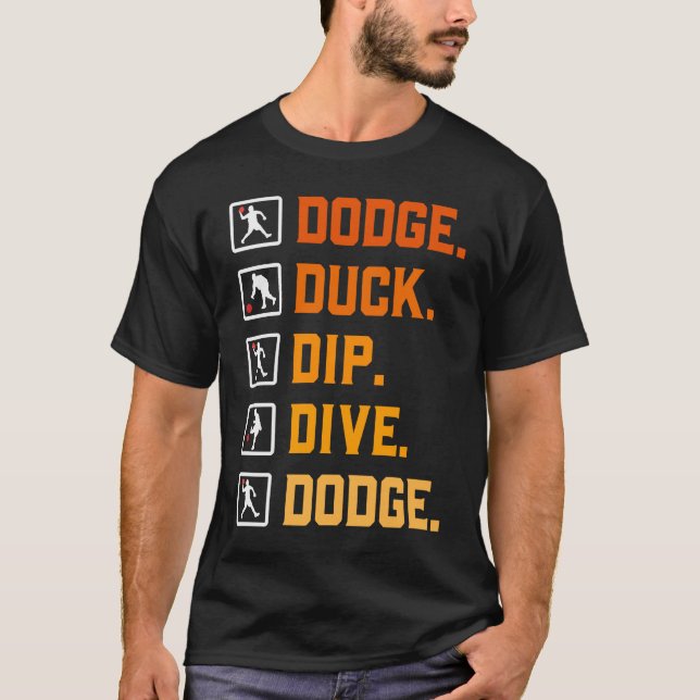 Dodgeball Bollspel Doppa Anka Undvik Anka Doppa Dy T Shirt (Framsida)