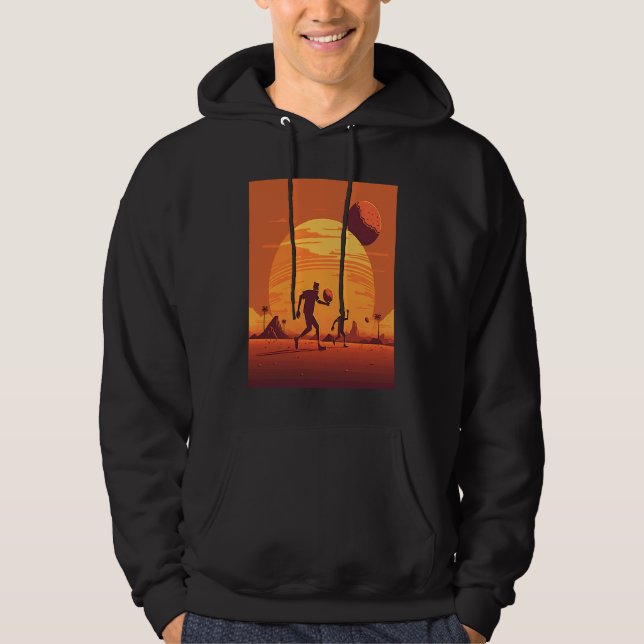 Dodgeball Champion Dad And Child Playing Dodgeball Hoodie (Framsida)