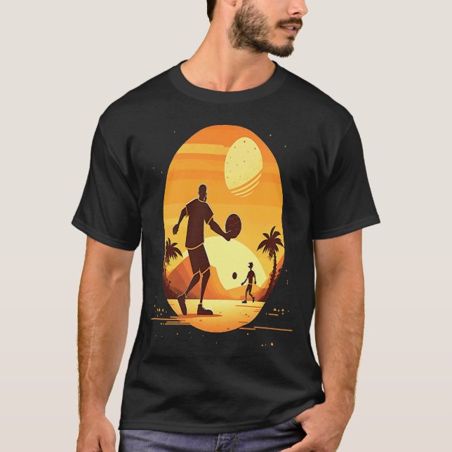 Dodgeball Champion Dad And Child Playing Dodgeball T Shirt (Framsida)