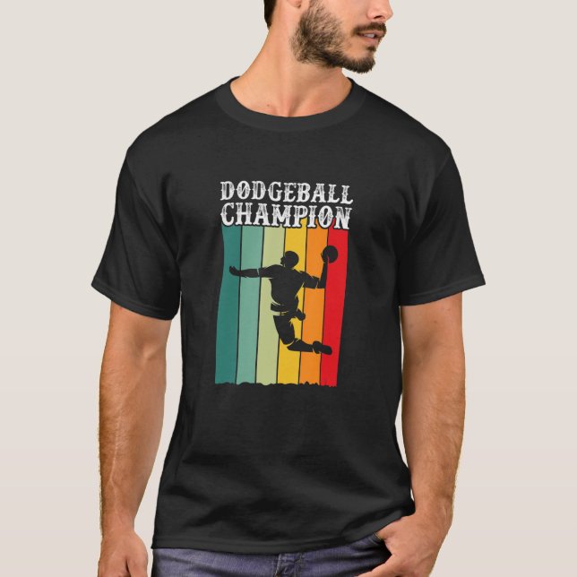Dodgeball Champion Dodge Boll Champ Player Retro T Shirt (Framsida)