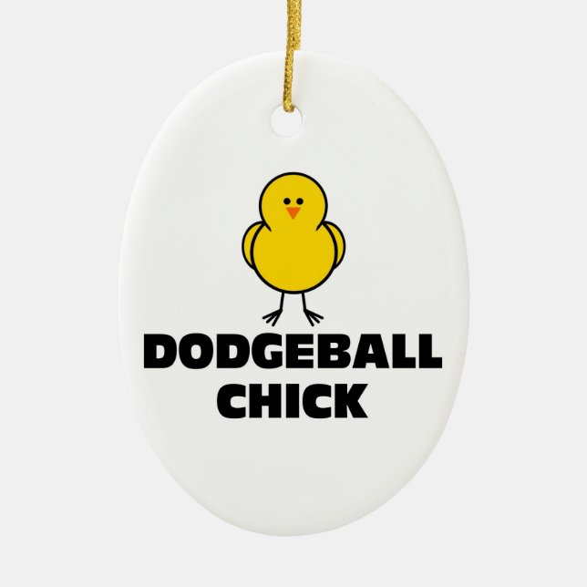Dodgeball chick julgransprydnad keramik (Framsidan)