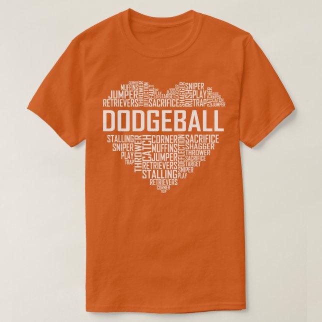 Dodgeball Heart T Shirt (Design framsida)
