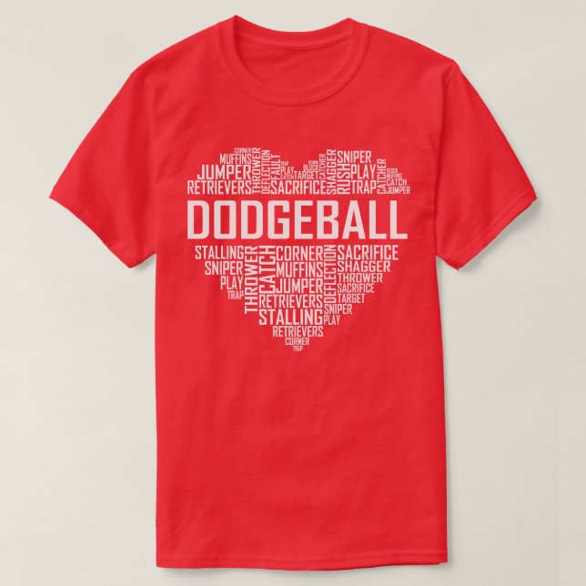 Dodgeball Heart T Shirt (Design framsida)