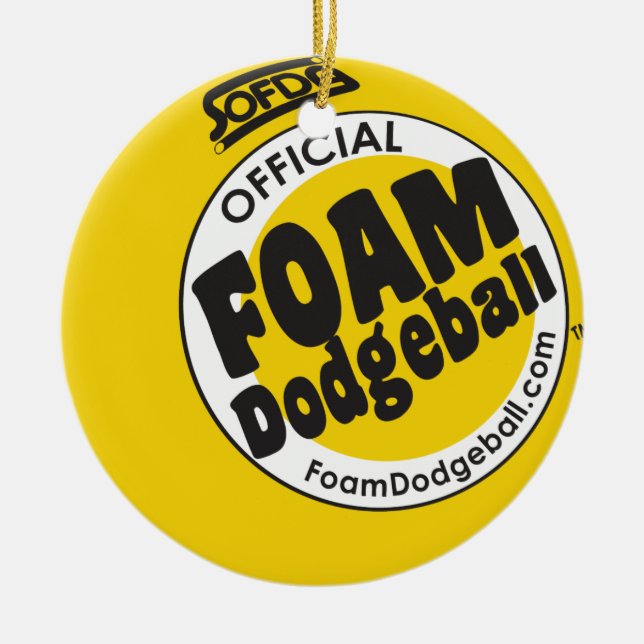 Dodgeball logotypprydnad julgransprydnad keramik (Framsidan)