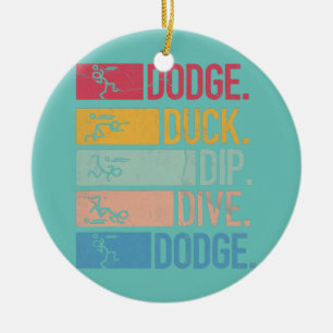 Dodgeball Player Boll Game Dodgeballer Dodge Anka Julgransprydnad Keramik