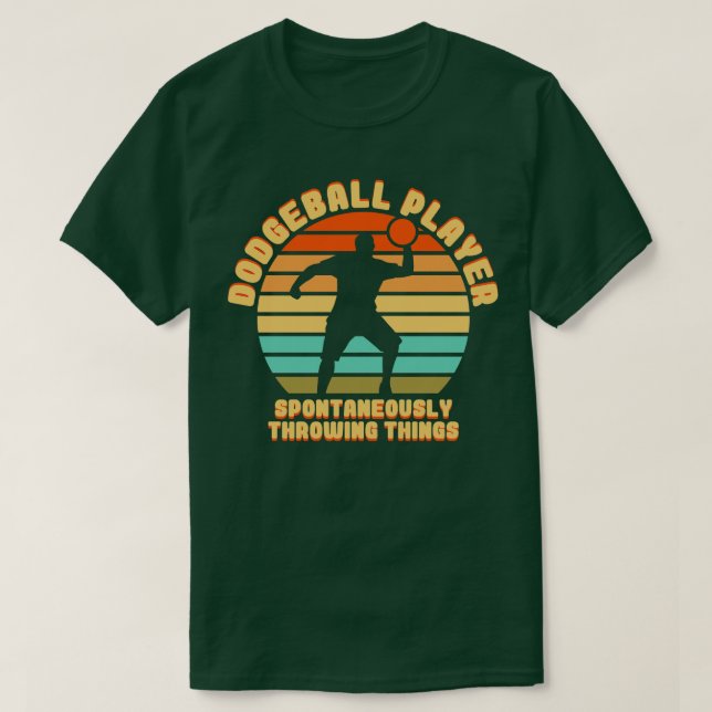 Dodgeball Player kastar spontant genom Sak T Shirt (Design framsida)