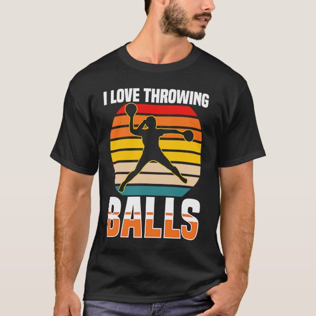 Dodgeball Quote I Love Throwing Balls Dodgeball T Shirt (Framsida)