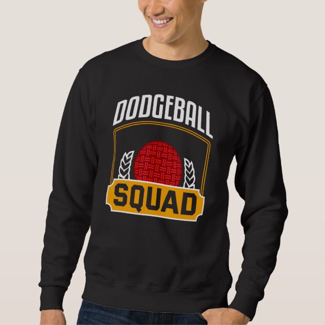 Dodgeball Squad Shirt Funny Dodgeball Team Dodgeba Lång Ärmad Tröja (Framsida)