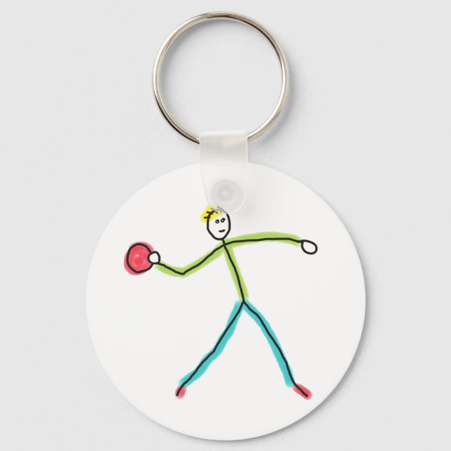 Dodgeball Stickman Nyckelring (Framsida)
