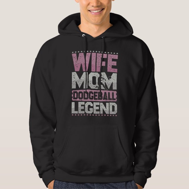 Dodgeball Wife Mom Vocation Ball Legend People Bal Hoodie (Framsida)