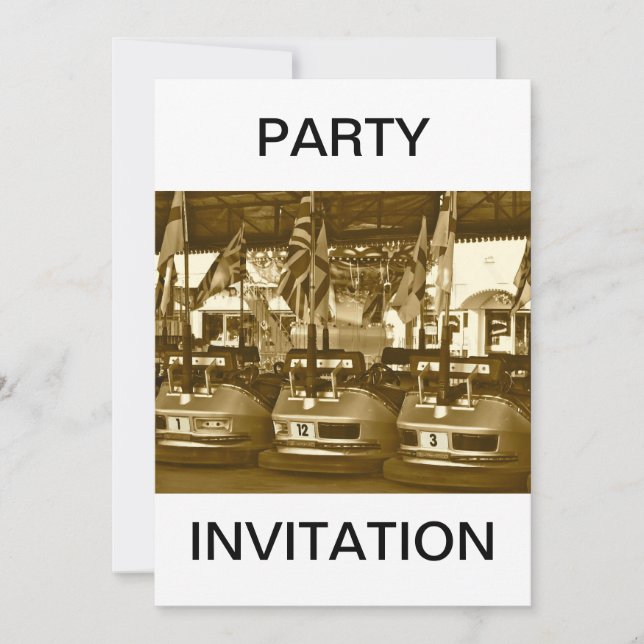 Dodgem Cars in Sepiaparlamentet Inbjudningar (Framsida)