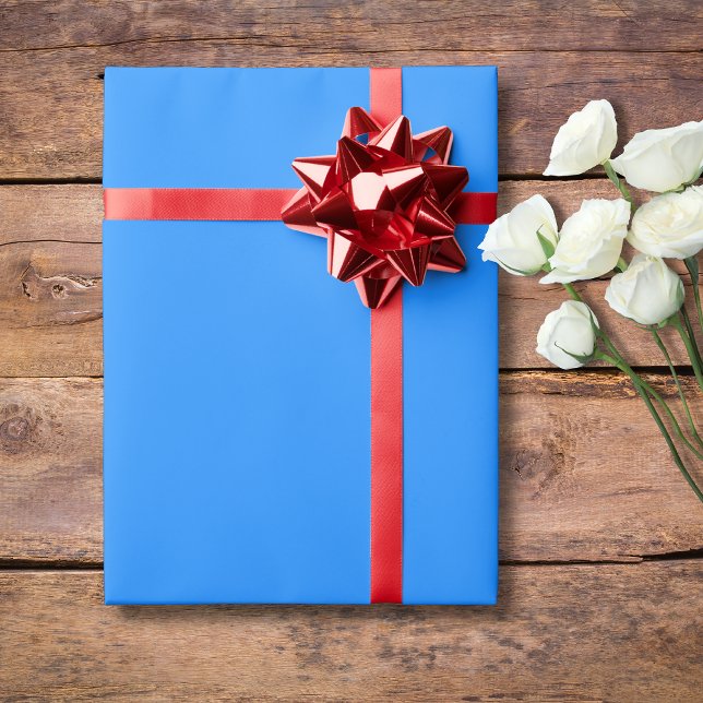 Dodger Blue Solid Färg | Klassisk | ELEGANT Presentpapper (Skapare uppladdad)