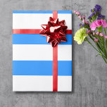Dodger Blue White Wide Vågrät Stripe Presentpapper<br><div class="desc">Dodger Blue and White Wide Vågrät Strepe Wrapped Papper</div>