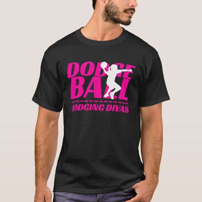 Dodging Divas Dodgeball Tournament Team Namn Match T Shirt (Framsida)