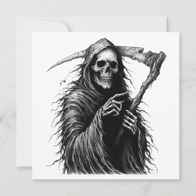 Dödgrävaren Halloween-kostym Festinbjudan Julkort (Framsida)