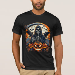 Dödgrävaren Kyrkogård Spöklika Pumpa Halloween T Shirt