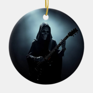 Dödgrävaren på scenen med gitarr julgransprydnad keramik
