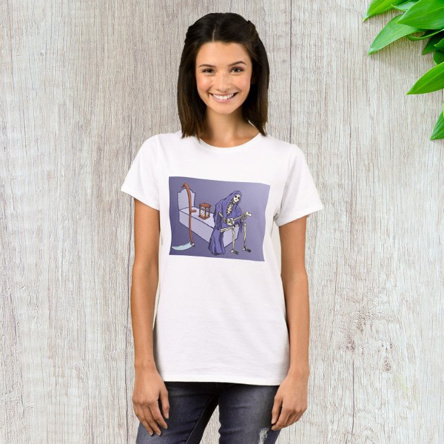 Dödgrävaren väntar med timglas t shirt (Skapare uppladdad)