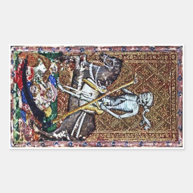 Dödkortsstämpel Rektangulärt Klistermärke (Framsida)