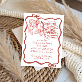 Dodle Locally Grown Farmers Market Baby Shower Inbjudningar