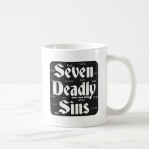 Dödliga sju syndar logotypen kaffemugg