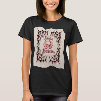 Dödligt Vacker – Gotisk Dödskalle Blommig Design T Shirt