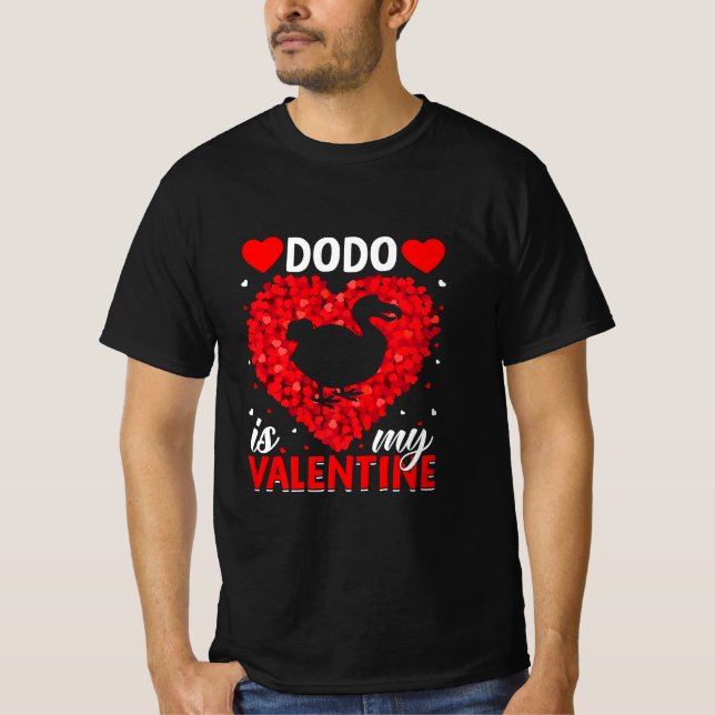Dodo är min Valentine Kärlek Hearts Dodo Bird T Shirt (Framsida)