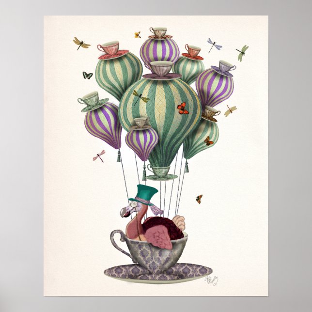 Dodo Balloon with Dragonflies Poster (Framsidan)