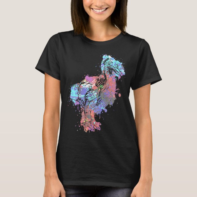 Dodo Bird Utdödar prehistorisk duk av animaliskt M T Shirt (Framsida)