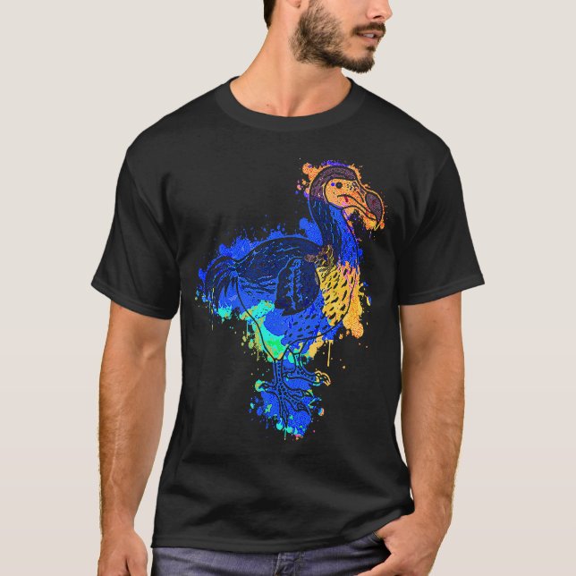 Dodo Bird Utdödar prehistorisk duk av animaliskt M T Shirt (Framsida)