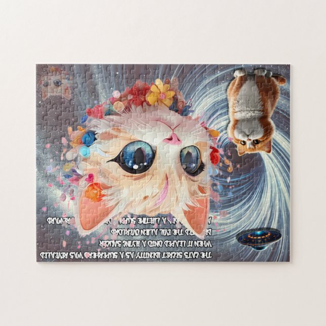 Dodo chic söt emotionell rosa för katt, bakgrund f pussel (Horisontell)