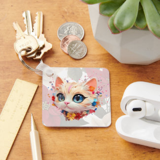 Dodo chic söt, känslosam rosa hos katt nyckelring