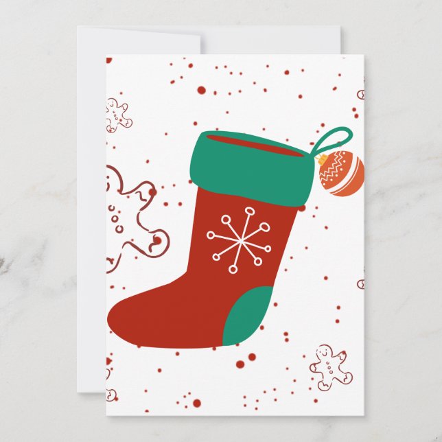 Dodo Craft Studio Söt julstrumpa Holiday. Inbjudningar (Framsida)