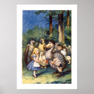 Dodo Fightless Bird Vintage Alice i Wonderland Poster