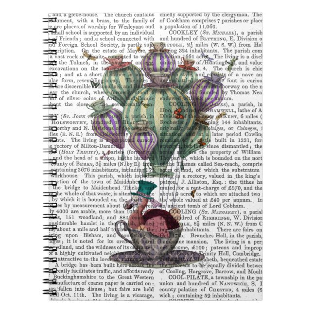 Dodo i Tekopp med Dragonflies Anteckningsbok Med Spiral (Framsidan)