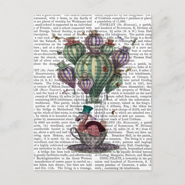 Dodo i Tekopp med Dragonflies Vykort (Framsida)