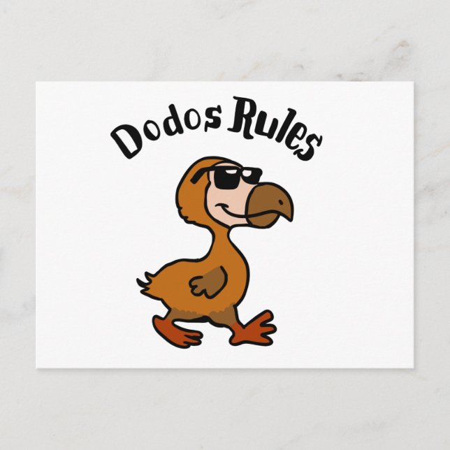 Dodo regler | välj bakgrund färg vykort (Framsida)