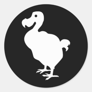 Dodo Silhouette Runt Klistermärke