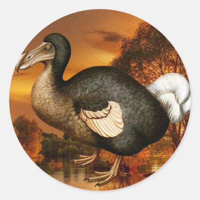 Dodo Sticker Runt Klistermärke (Framsida)